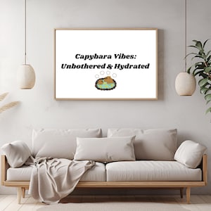 Capybara Art Print, cute capybara poster, funny bathroom print, capybara digital download, relatable capybara wall art