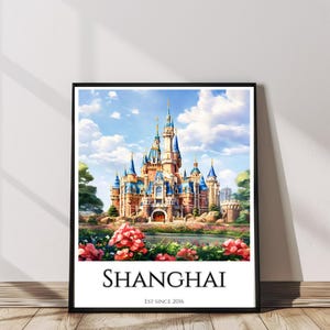 Shanghai Disneyland Resort Print, Disney Shanghai poster, Disney castle wall art, Disneyland Parks, Disney lovers gift, disney poster