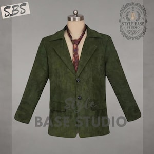 Harry Jacket Suit for Men – Green Coat Inspired by Disco Elysium Cosplay - Harrier Du Bois Costume for Halloween - Carnival and Party Events