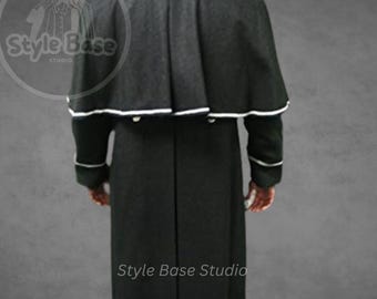 Handmade Wool Inverness Cape Coat – Classic Coachmen Overcoat