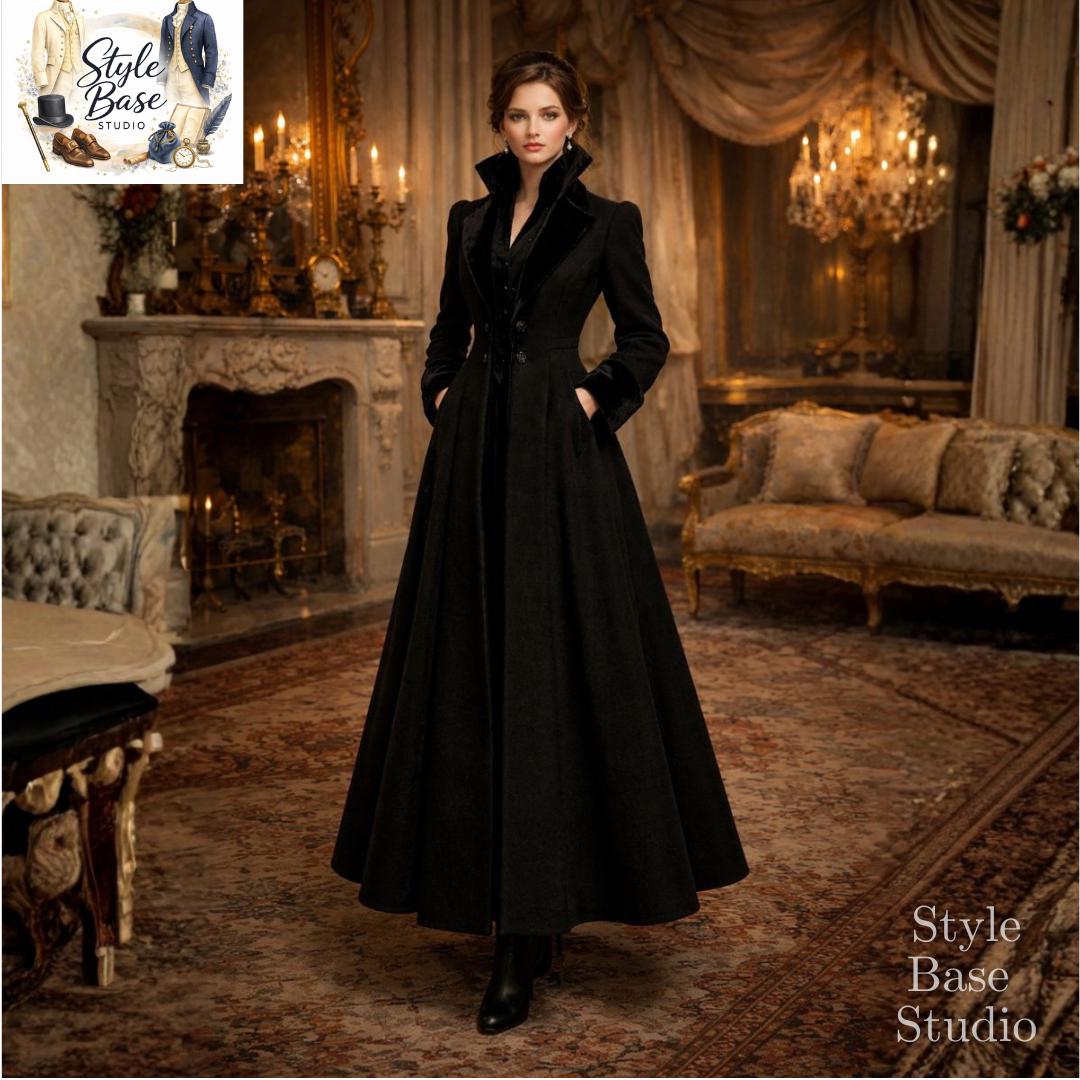 Vintage Long Black Wool Coat - Etsy