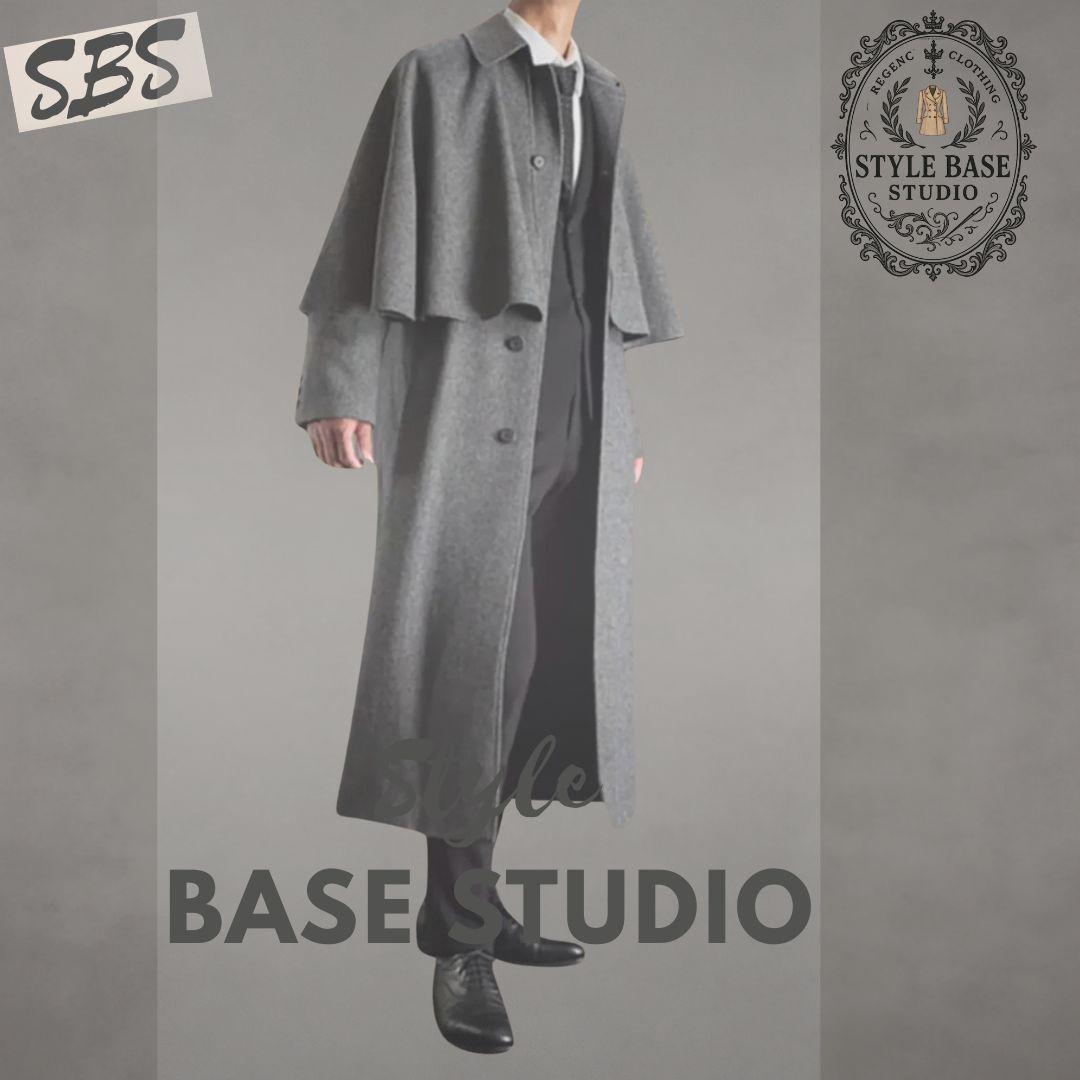ギャラリービスコンティのグレー ケープコート パールボタン付き 新品未使用品！！ Grace Gallery (グレースギャラリー) 撥水 ボンディング フード