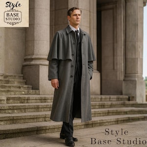 Handmade Wool Inverness Cape Coat – Classic Coachmen Overcoat - Etsy