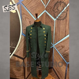 Men’s Pirate Frock Coat | 18th Century Naval Officer Jacket | Historical Pirate Costume | Captain Halloween Coat | Jack Sparrow Costume