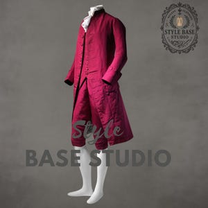 Herren Roter Wolle 18tes Jahrhundert Militär Gehrock - Individueller Viktorianischer Regency Frack - Handgemachte Historische Uniform Jacke - Style Base Studio