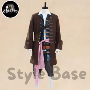 Jack Sparrow Pirate Coat- Captain&#39;s Costume - Authentic Movie Replica Caribbean Coat- Men&#39;s Pirate Frock Jacket -Cosplay & Halloween Costume