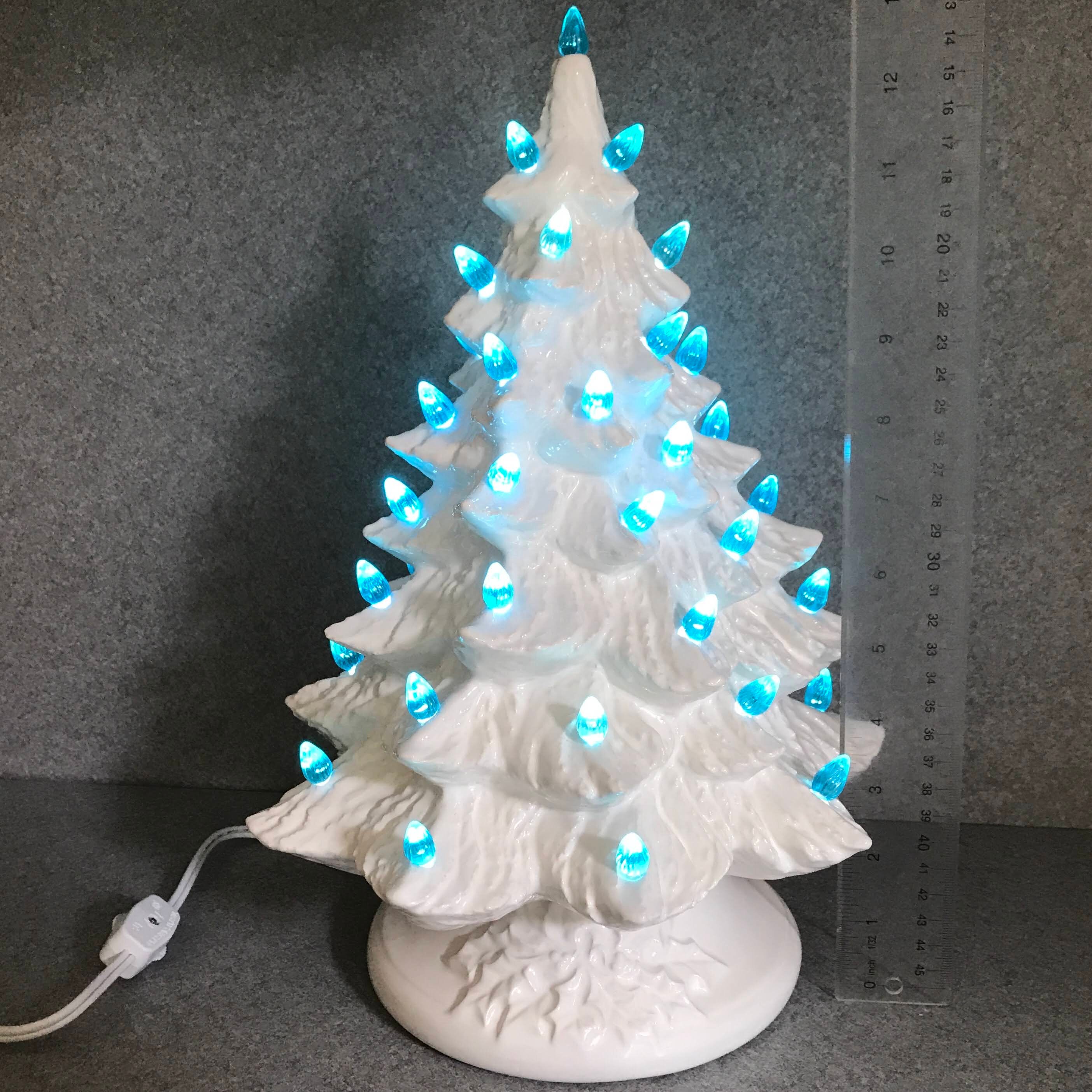 Ceramic Christmas Tree Frozen White blue lights 15FROZEN Etsy