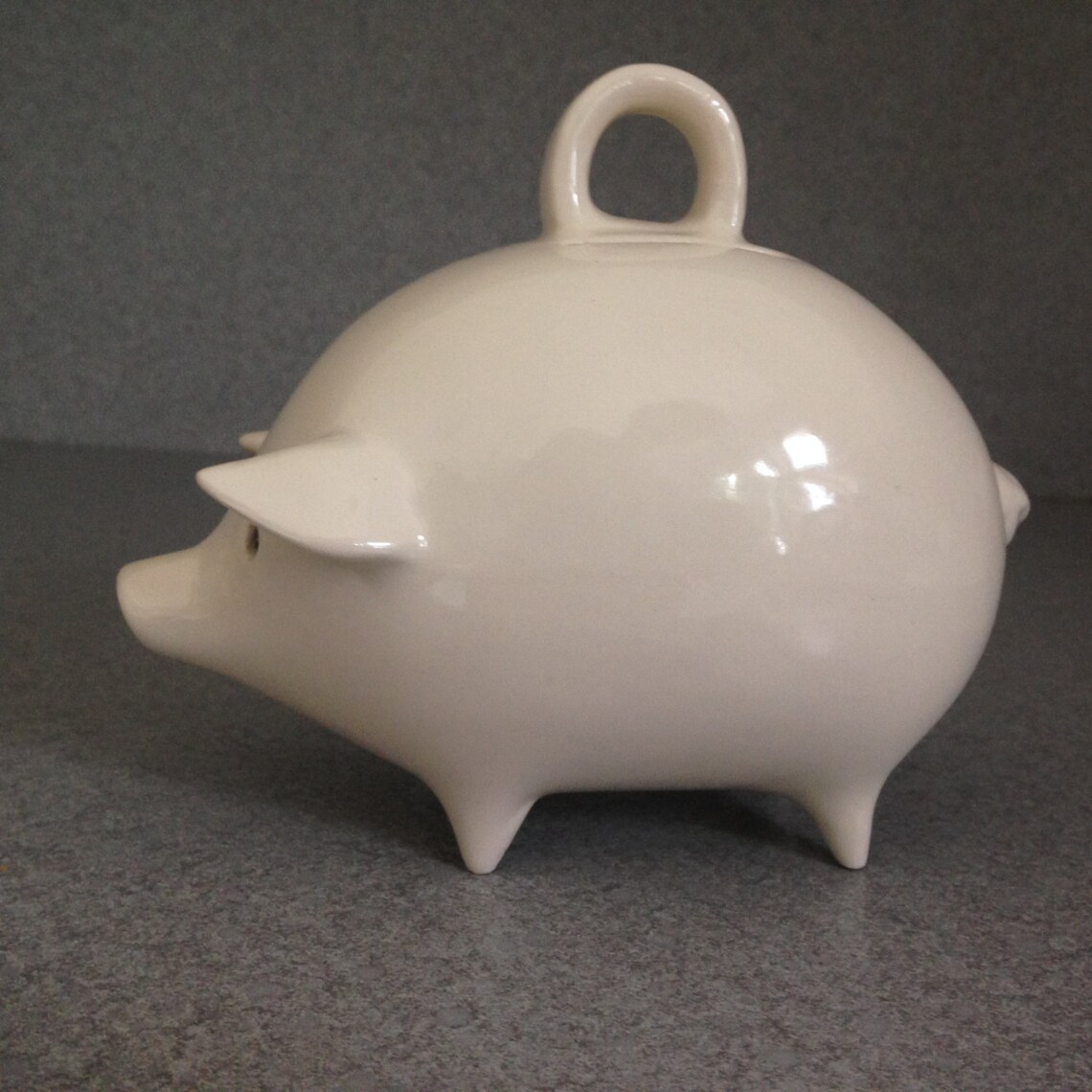 Vintage White Ceramic Piggy Bank No stopper Break or shake Etsy
