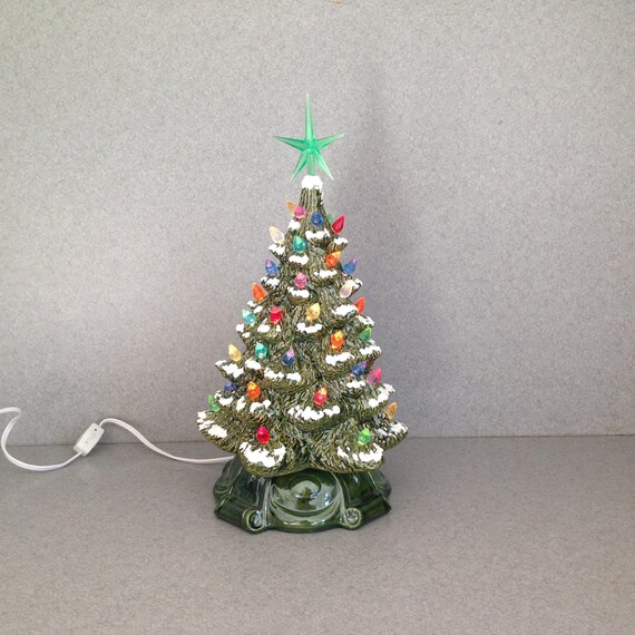 Ceramic Christmas Tree Lighted 14 Retro READY To Ceramic Christmas Tree Lighted 14 Retro READY To