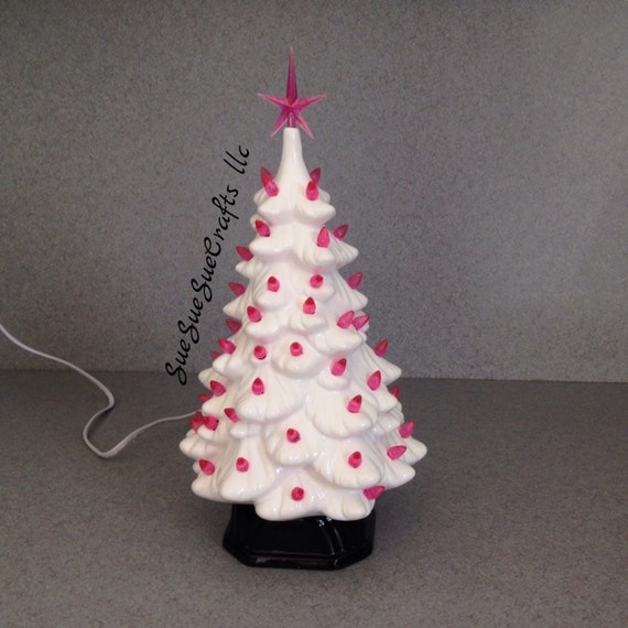 white tree with lights