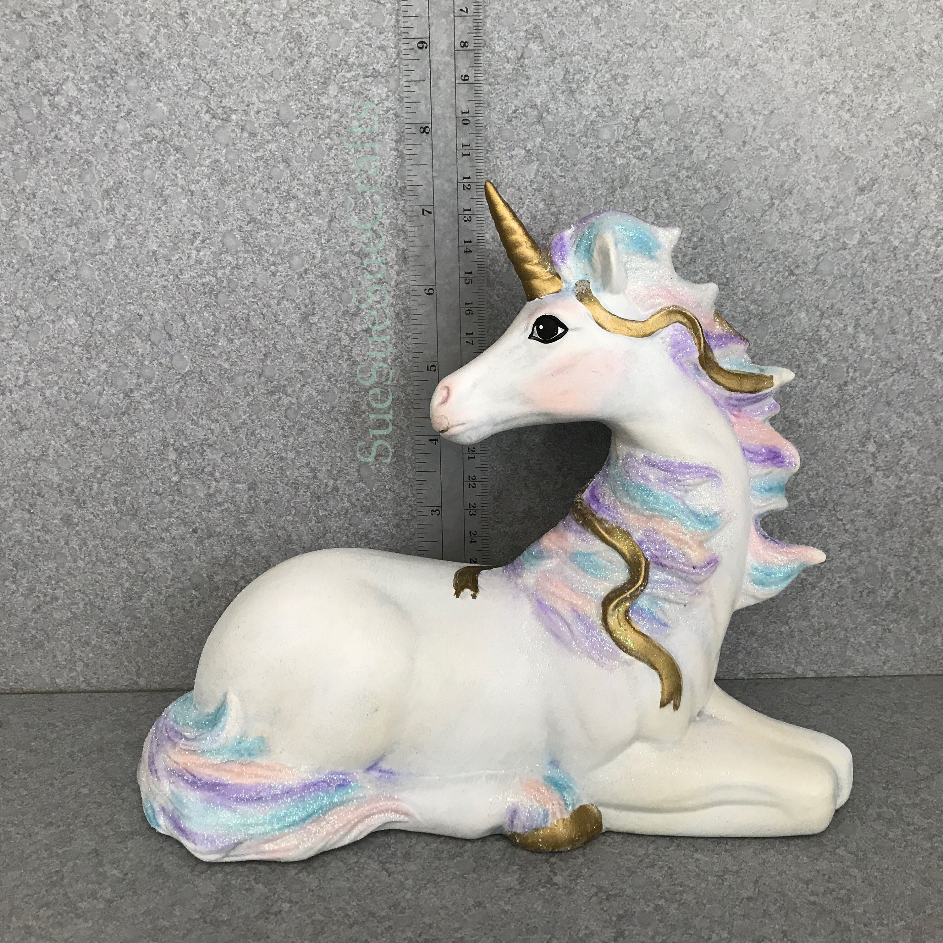 Unicorn Ceramic Unicorn statue Blue and purple Girl gift Etsy
