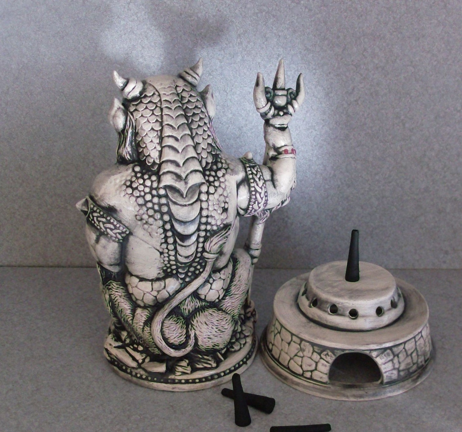 Demon Incense Burner With a Skull Etsy