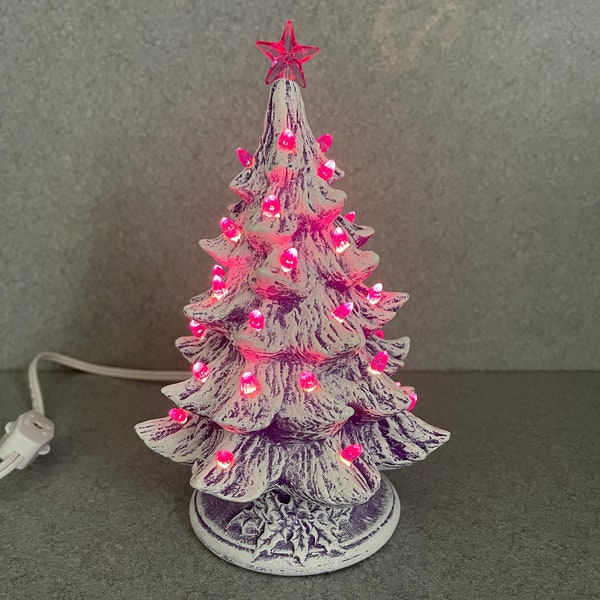 Purple Christmas Tree, Holiday, night light, Small 7 inch,   #7" Amethyst