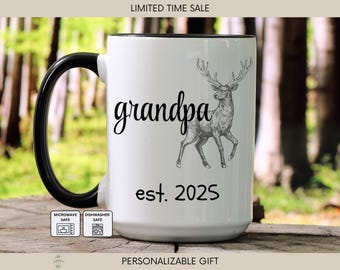New Grandpa Coffee Mug, Deer Illustration, Father's Day Gift MUG157