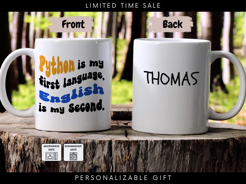 Python Coder Mug: Funny Programming Ceramic Gift MUG164 image 1