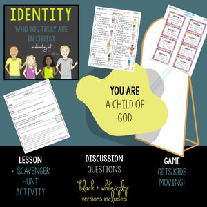 Eres parte de la familia de Dios / Identidad en Cristo Lección con preguntas para discusión + Juego