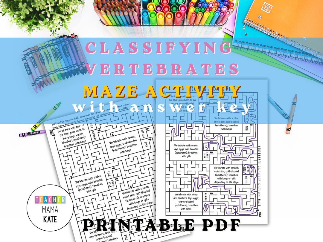 Maze | Animal Kingdom | Classifying Vertebrates | Taxonomy | Science ...