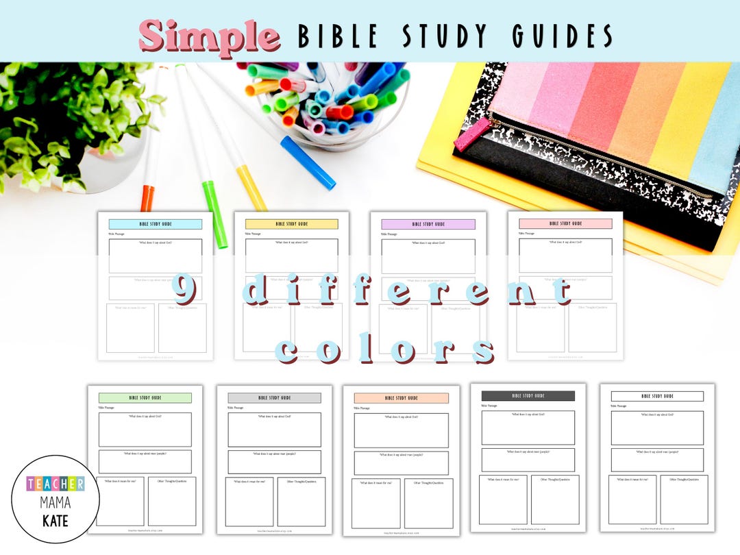 Simple Bible Study Guide Printable | Pastel Colors, Teens, Adults (PDF ...