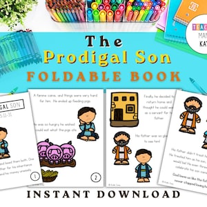 Prodigal Son Story | Foldable Book Printable PDF | Mini Book for Kids Ministry