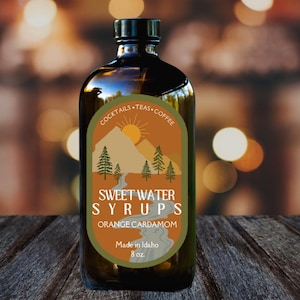 Orange Cardamom Syrup, Flavored Coffee Syrup, Organic Cocktail Syrup, Coffee Sweetener, Cocktails, Vegan Coffee Sweetener, Raw Sugar