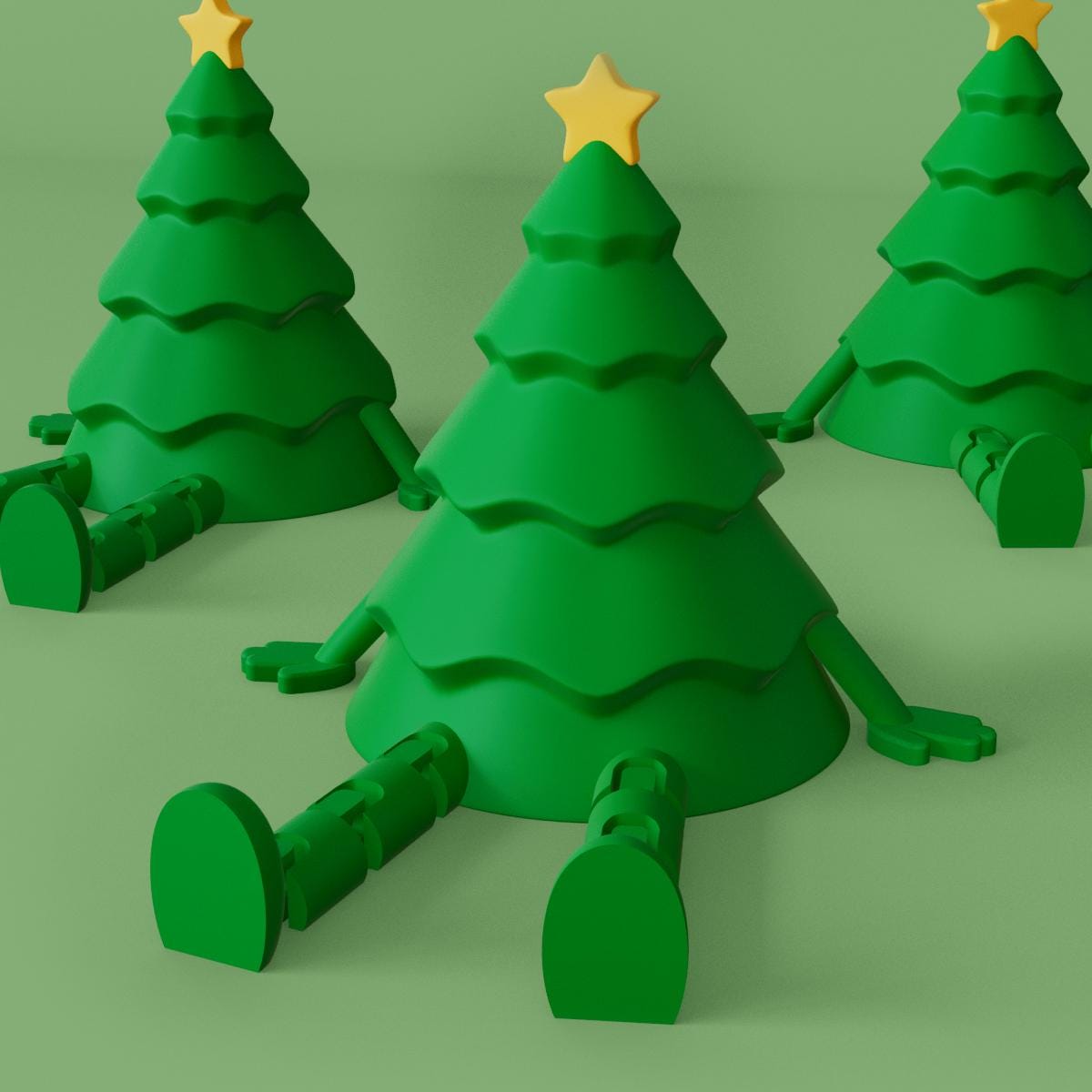 STL File of a Christmas Tree With Flexible Legs, Flexi Toy, No