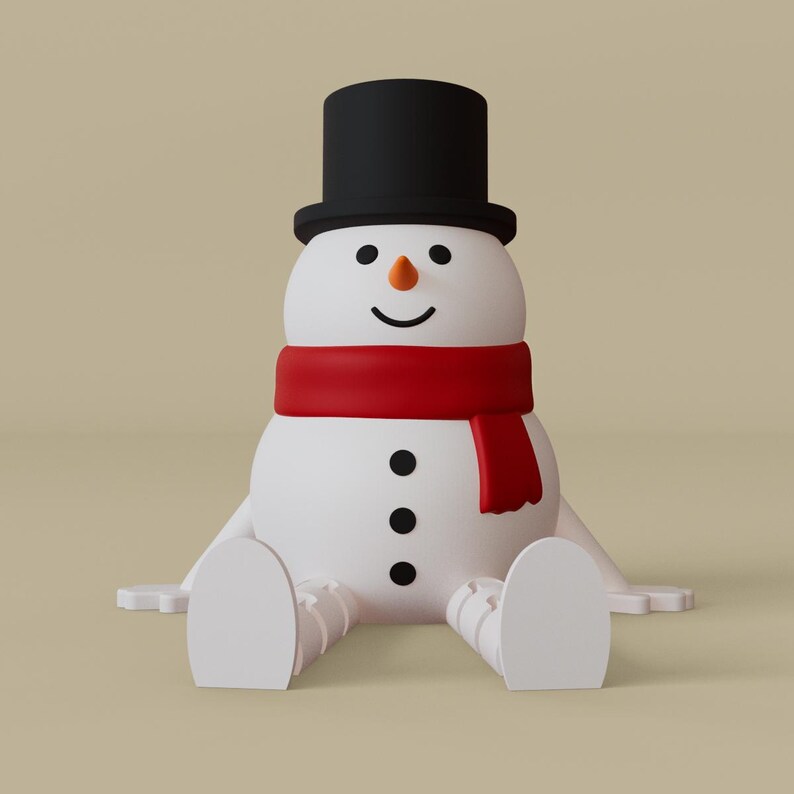 Snögubbe STL med flexibla ben, Flexi-leksak, Ledad, 3D-utskriftsfil, Digital nedladdning för kommersiellt bruk bild 4