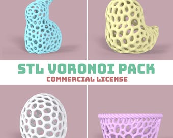 Easter STL File Pack in Voronoi Style - Easter Chicken and Egg - Digital Download for Commercial Use