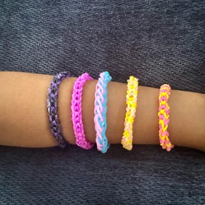 Handmade Rainbow Loom Rubber Band Bracelet | Kids Colorful Stretch Jewelry | Custom Beaded Wristband