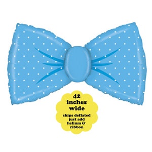 Bow Tie Balloon 42 Little Man Party Decorations It's A Boy Baby Shower Decor Bow Tie Birthday Party Balloon Blue Bowtie Large Foil Bows image 2