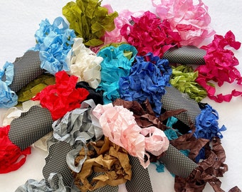 10 Yards Seam Binding Ribbon - 30 Feet Hand Crinkled - Wrinkled DIY Hug Snug Holiday Gift Wrap Tag Art Card Making Scrapbook Junk Journal