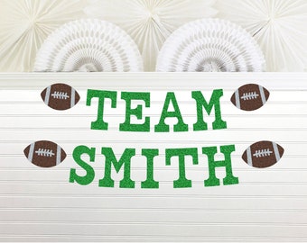 Football Baby Shower Banner - Glitter 5 inch letters - Sports Theme Team Decorations Touchdown Birthday Party MVP Future All Star Garland