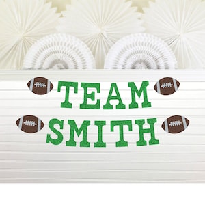 Football Baby Shower Banner - Glitter 5 inch letters - Sports Theme Team Decorations Touchdown Birthday Party MVP Future All Star Garland