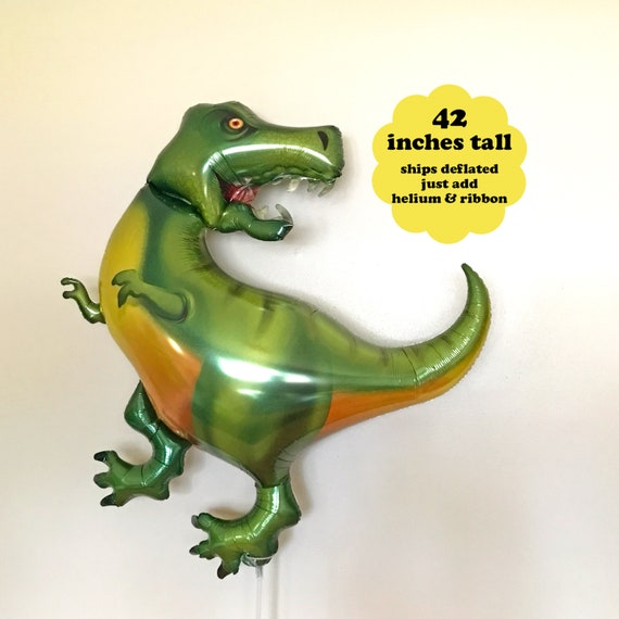 T-Rex Dinosaur Balloon - 42" Dino Party Decorations Jurassic Theme Large Green T Rex Balloon Dinosaur Birthday Three Rex TRex Tyrannosaurus Il_570xn