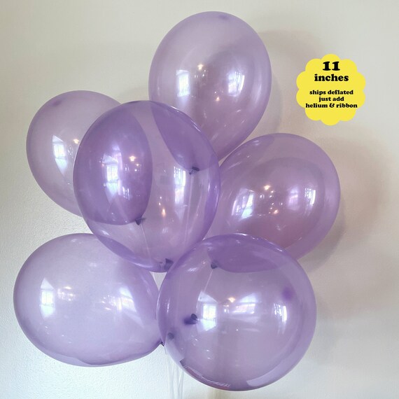 Clear Purple Balloons - 6 pack 11" Latex - Disco Birthday Party Decorations Grape Violet It's a Girl Baby Shower Decor Lavender Bachelorette Il_570xn