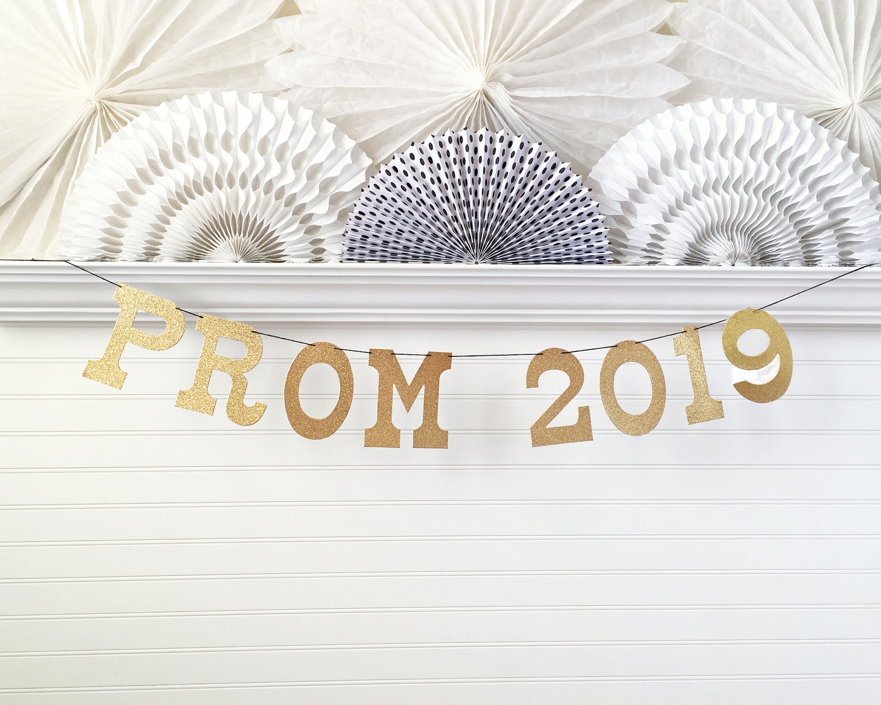 Prom 2019 Banner Glitter 5 inch Letters Prom Banner Gold Etsy