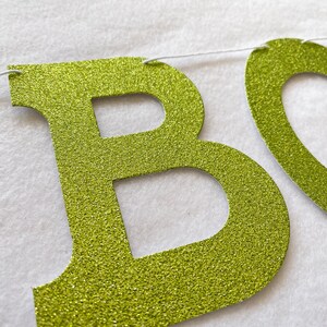 It's a Boy 4 leaf Clover Banner Glitter 5 Inch Letters St Patrick Day Baby Shower March Decorations Its a Boy Spring Garland Shamrock image 7