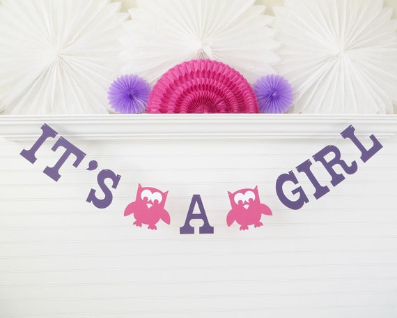 It S A Girl Owl Banner 5 Inch Letters Owl Theme Baby Shower It S A Girl Owl Banner 5 Inch Letters Owl Theme Baby Shower