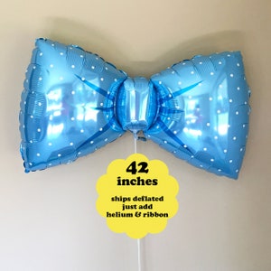 Bow Tie Balloon 42 Little Man Party Decorations It's A Boy Baby Shower Decor Bow Tie Birthday Party Balloon Blue Bowtie Large Foil Bows image 1