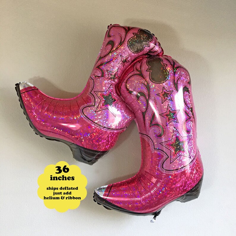 Pink Cowgirl Boots Balloon 36 Western Party Etsy