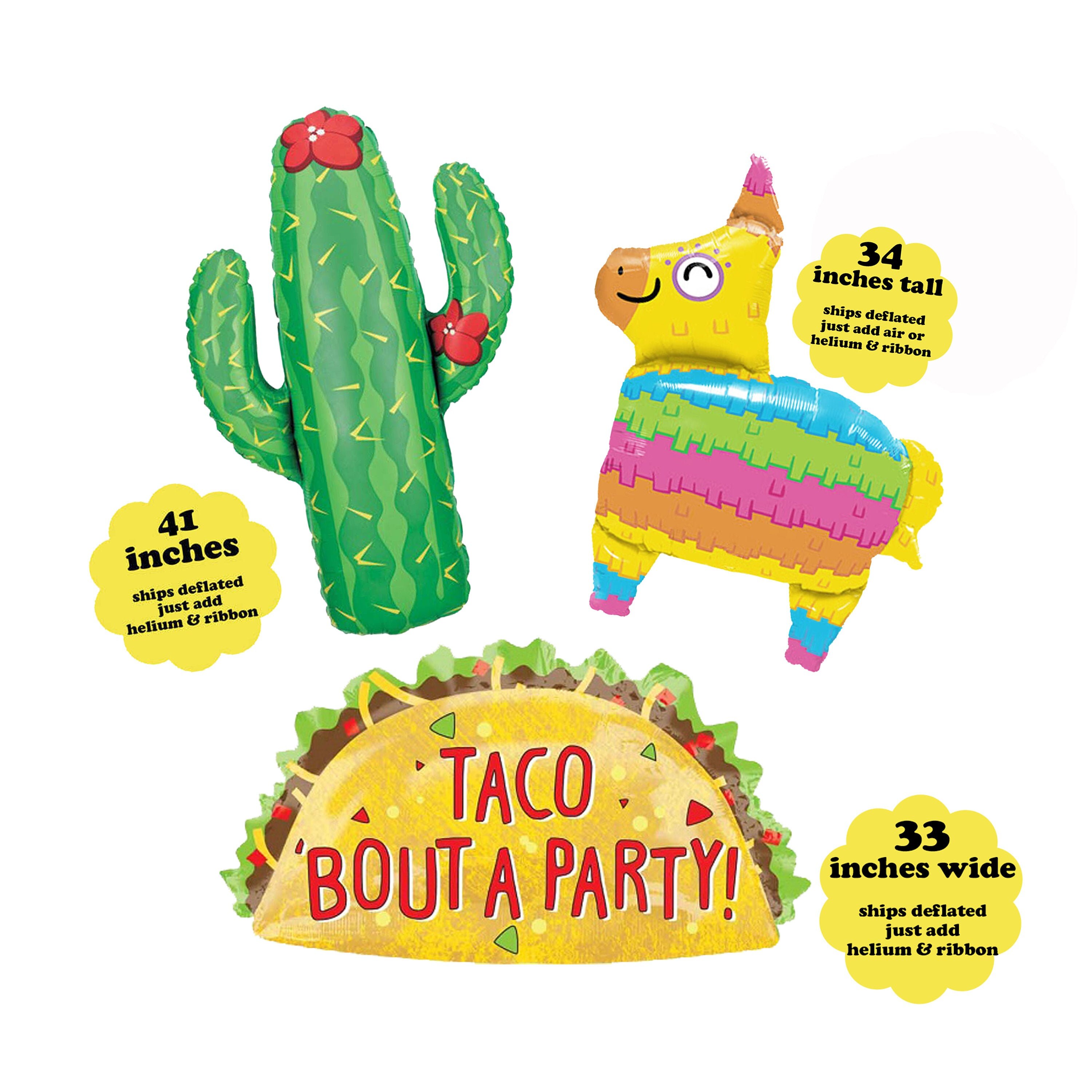 Fiesta Party Decorations - Taco Pinata Cactus Balloons Taco Bout A Pa…