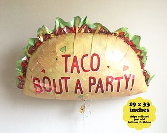 HUGE Taco Balloon - 33" - Final Fiesta Theme Birthday Party Decorations Balloons Taco Bout a Party Twosday Mexican Cinco De Mayo Taco Bar