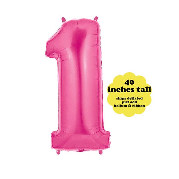 Pink One Balloon 40" - Girls 1st Birthday Decorations First Birthday Party Large Pink 1 Balloon Pink Megaloon Foil Mylar Pink Number Balloon Il_570xn