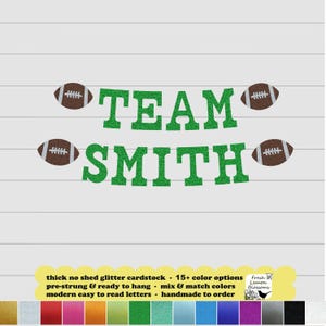 Football Team Baby Shower Banner - 5 inch Glitter letters - Sports Theme Decorations Touchdown