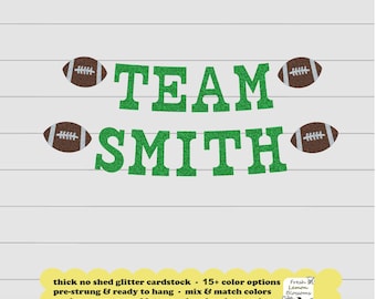 Football Team Baby Shower Banner - 5 inch Glitter letters - Sports Theme Decorations Touchdown