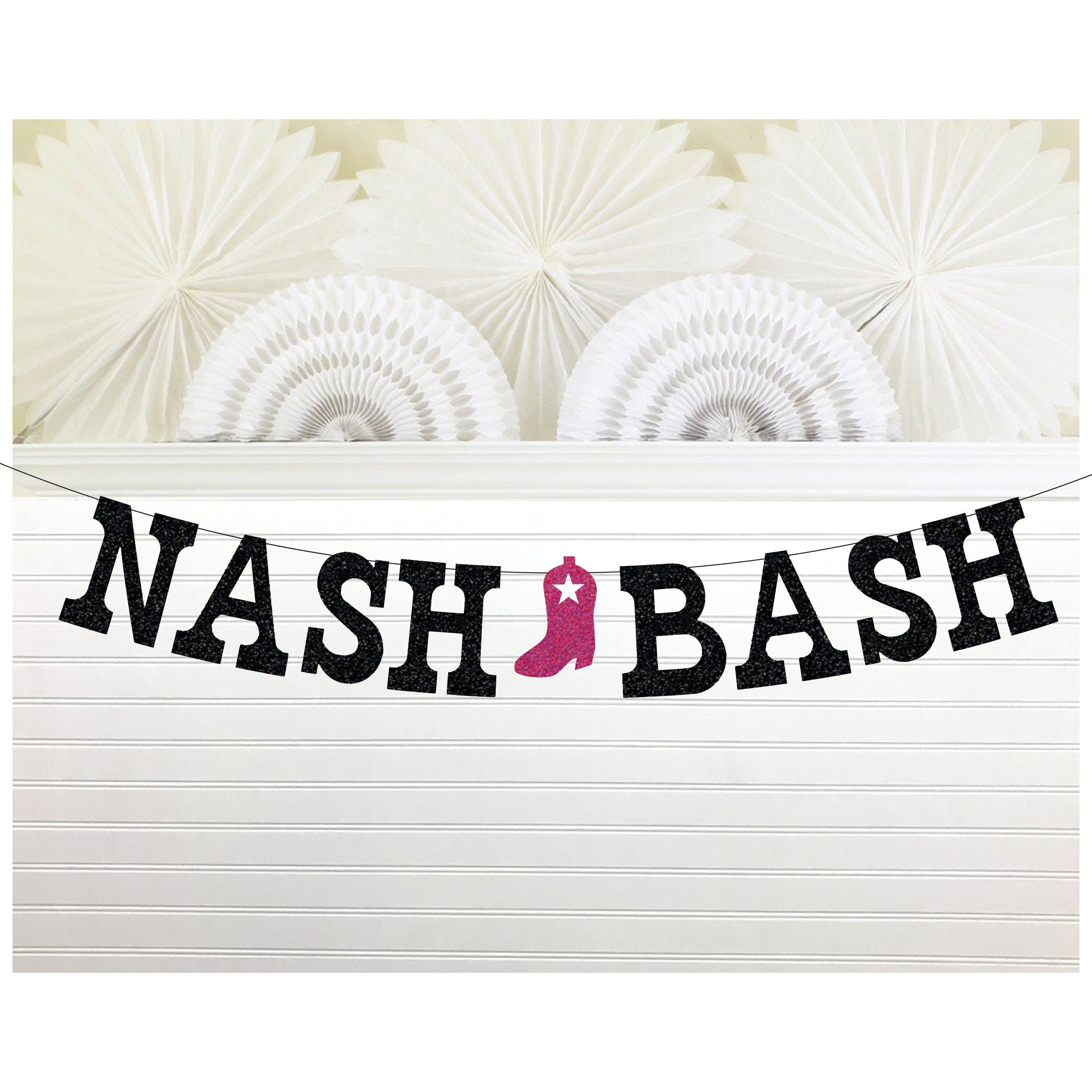 Nash Bash Banner Glitter 5 Inch Letter Bachelorette Party 