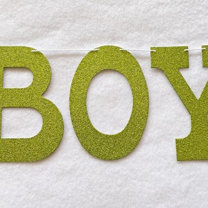 It's a Boy 4 leaf Clover Banner Glitter 5 Inch Letters St Patrick Day Baby Shower March Decorations Its a Boy Spring Garland Shamrock image 6