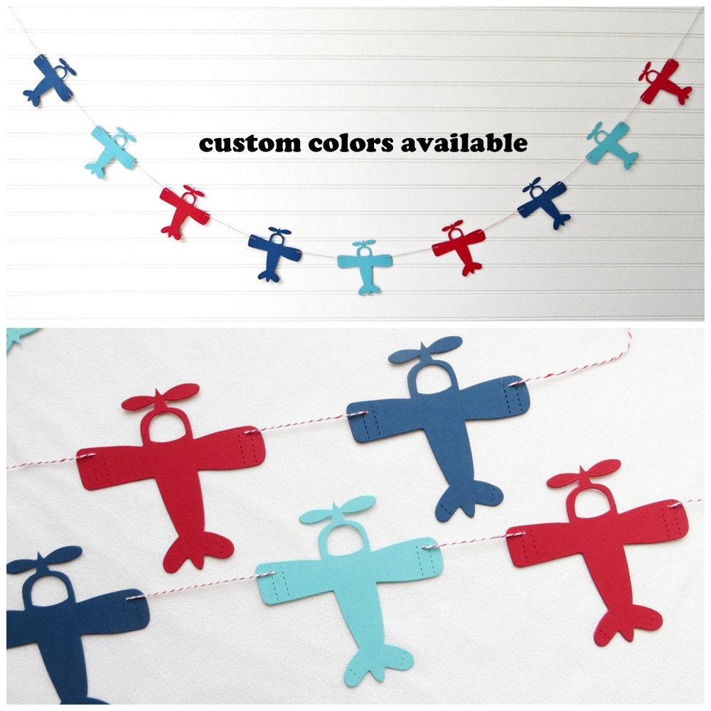 Airplane Garland - 4 inch Tall - Airplane Theme Baby Shower Aviation …