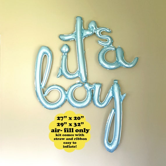 It's a Boy Balloon - Air Fill Only Ready to Ship - Baby Shower Banner Balloon Boy Script Blue Baby Shower Decoration Sign Air Balloon Sign Il_570xn