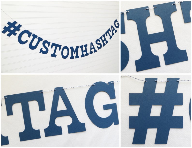Hashtag Custom Banner 5 inch Letters Hash tag Wedding Sign Etsy