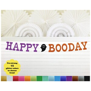 Happy Booday Party Halloween Birthday Decor Cute Ghost Glitter 5 inch Letters